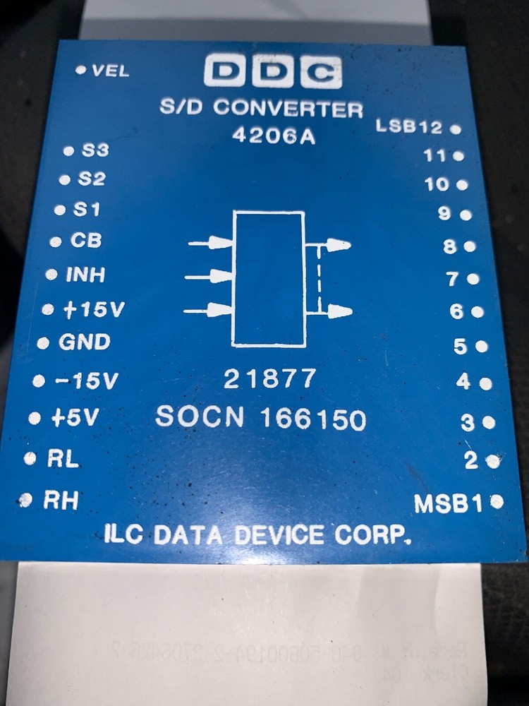 Vintage DDC S/D Converter SOCN  166150 .  21877.   4206A ILC DATA DEVICE CORP.