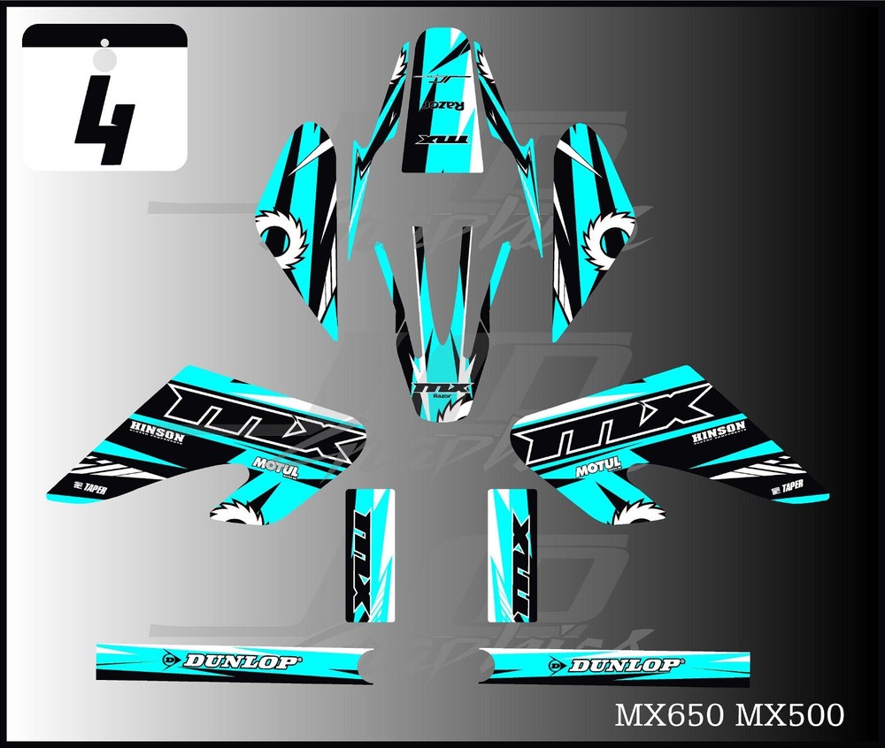Razor MX500 MX650 graphics kit decals THICK AND HIGH GLOSS