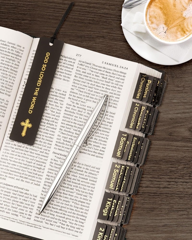 Bible Tabs 75 Large Print Bible Tabs & 1 Bookmark, Laminated - Bible Study