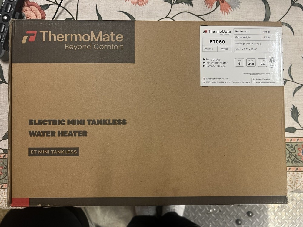 ThermoMate ET060 Electric Tankless Water Heater 6kW 240V Mini Instant Hot Water