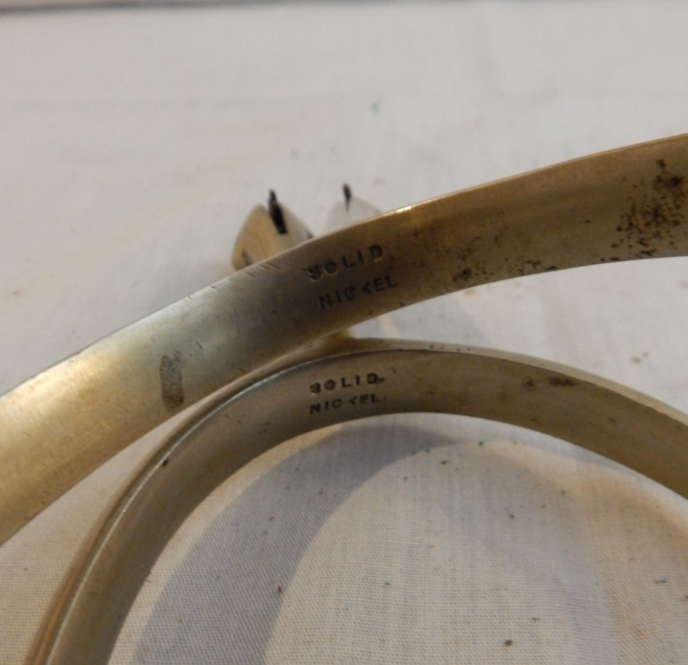 Vintage Solid Nickel Western Cowboy Spurs - 107