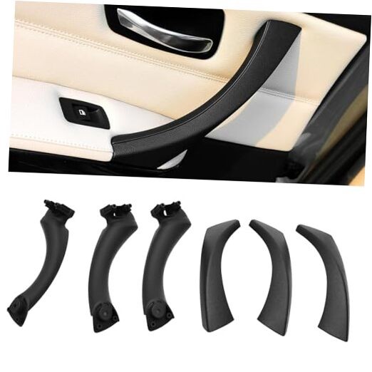 Interior Pull Door Handle Set Compatible with 3 Series E90 E91 323i 325i Black