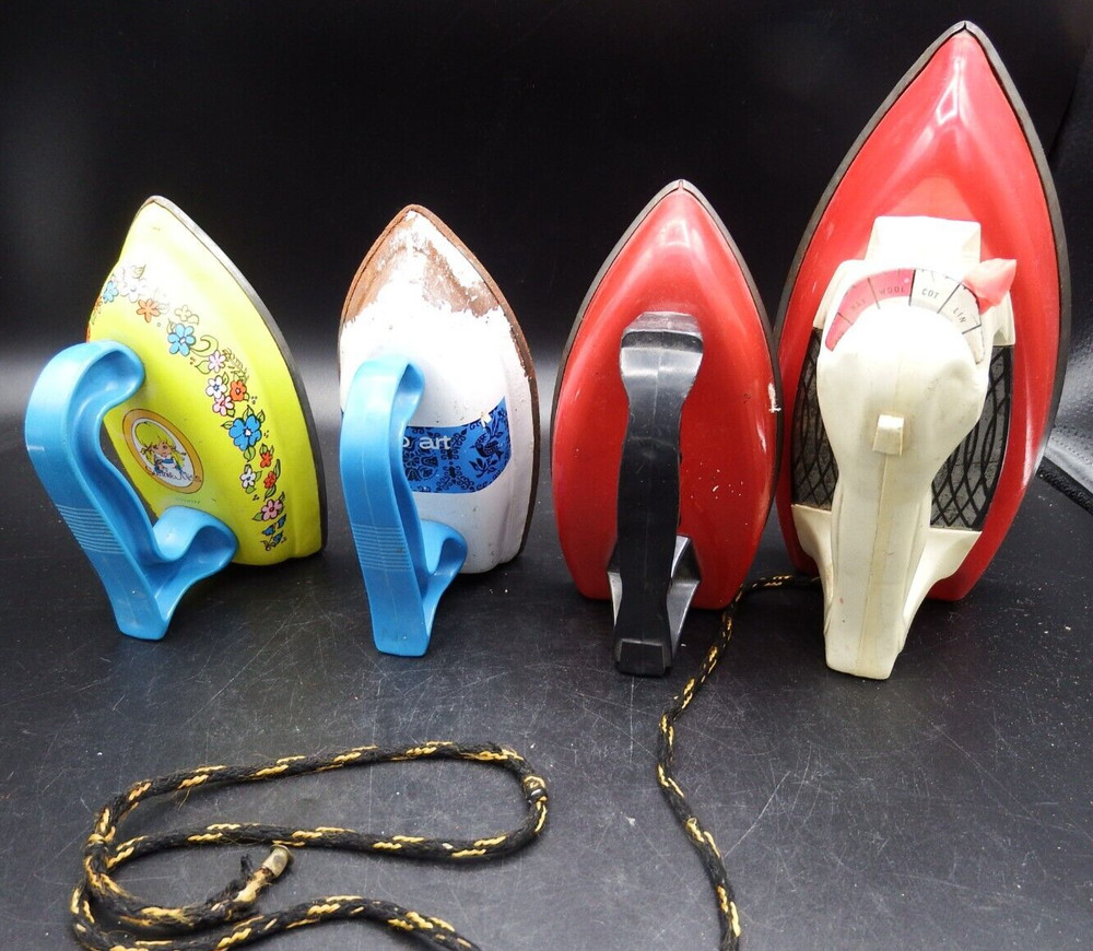 4 VTG Tin Household Irons