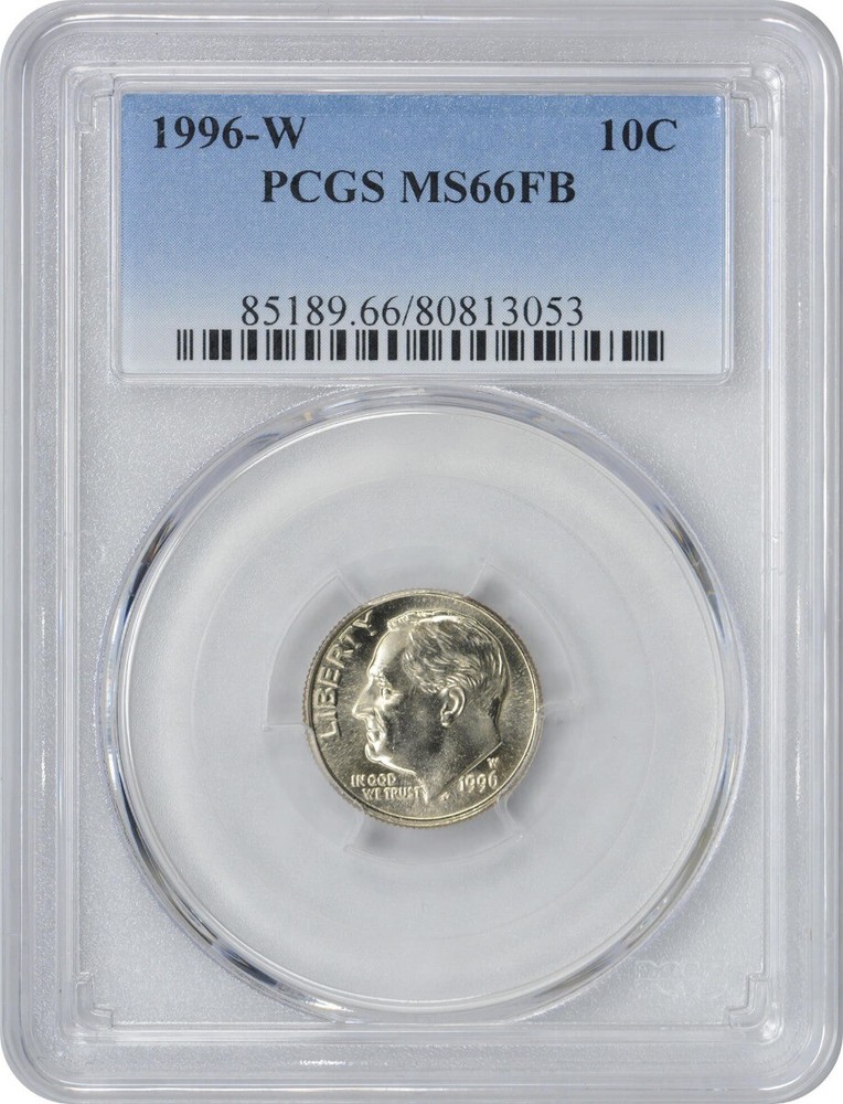 1996-W Roosevelt Dime MS66FB PCGS