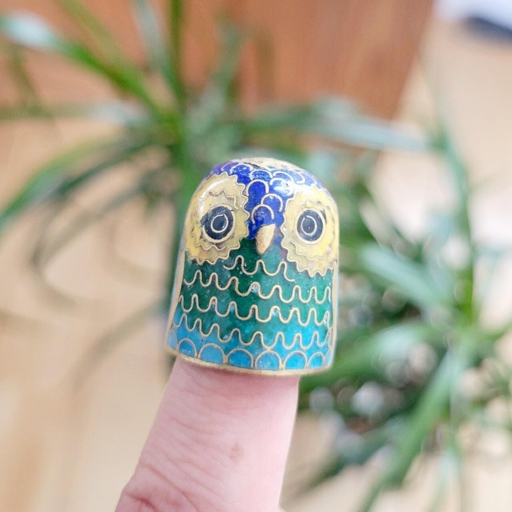 *RARE* Vintage Cloisonne Bird Thimble