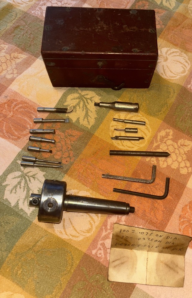 OFF SET BORING HEAD And Accessories Wooden Box