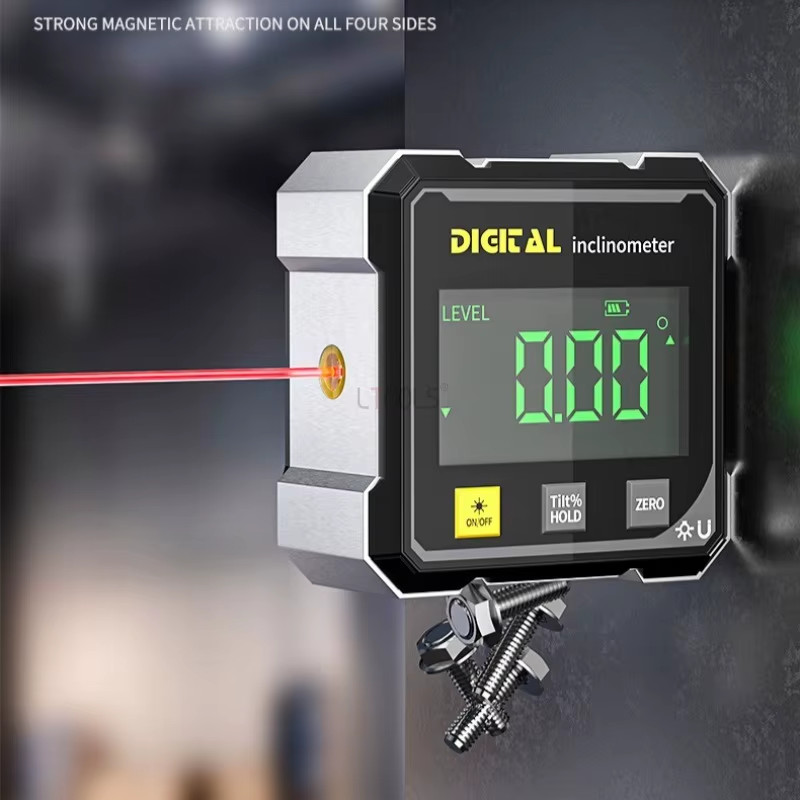 4-Side Magnetic Digital Angle Gauge with Laser Electronic Protractor Horizontome