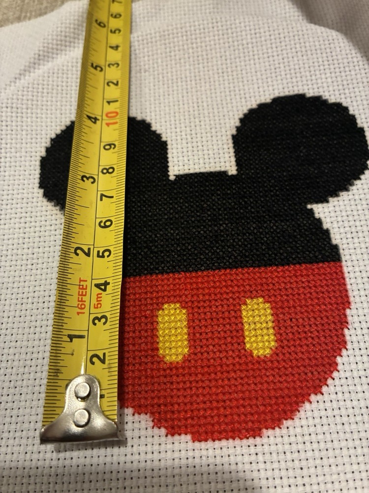 Mickey Mouse Cross Stitch Completed Handmade Mickey Motif