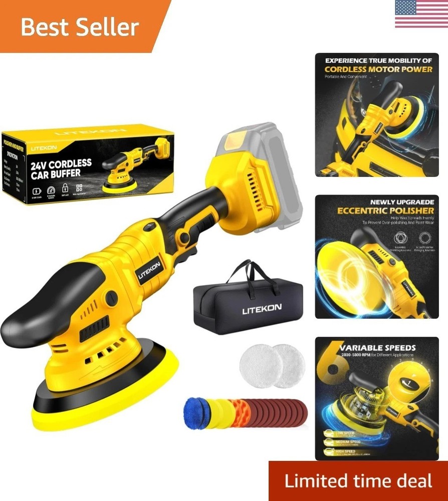 Cordless Buffer Polisher Kit Compatible With De-Walt 20V BatteryNo Battery, 2...