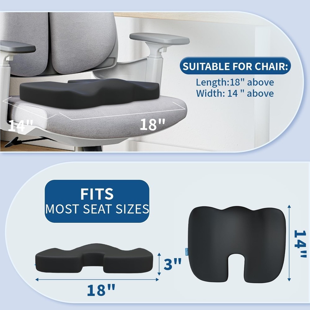 Ergonomic Seat Cushion & Lumbar Support Set