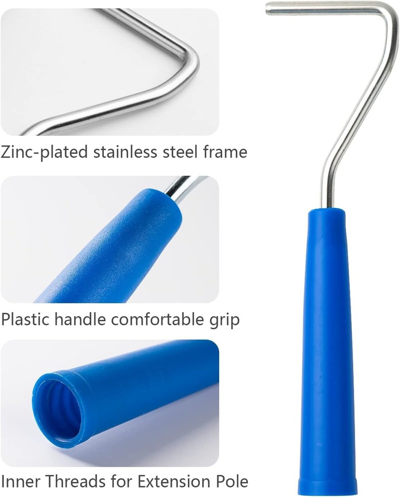 Compact Microfiber Paint Roller Pack - 9 Pieces for Effortless Home Renovation