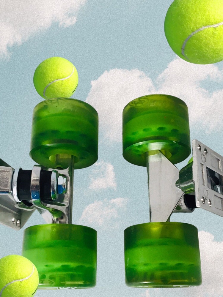 Skateboard Wheels Green Translucent w/Baseplate & Hardware