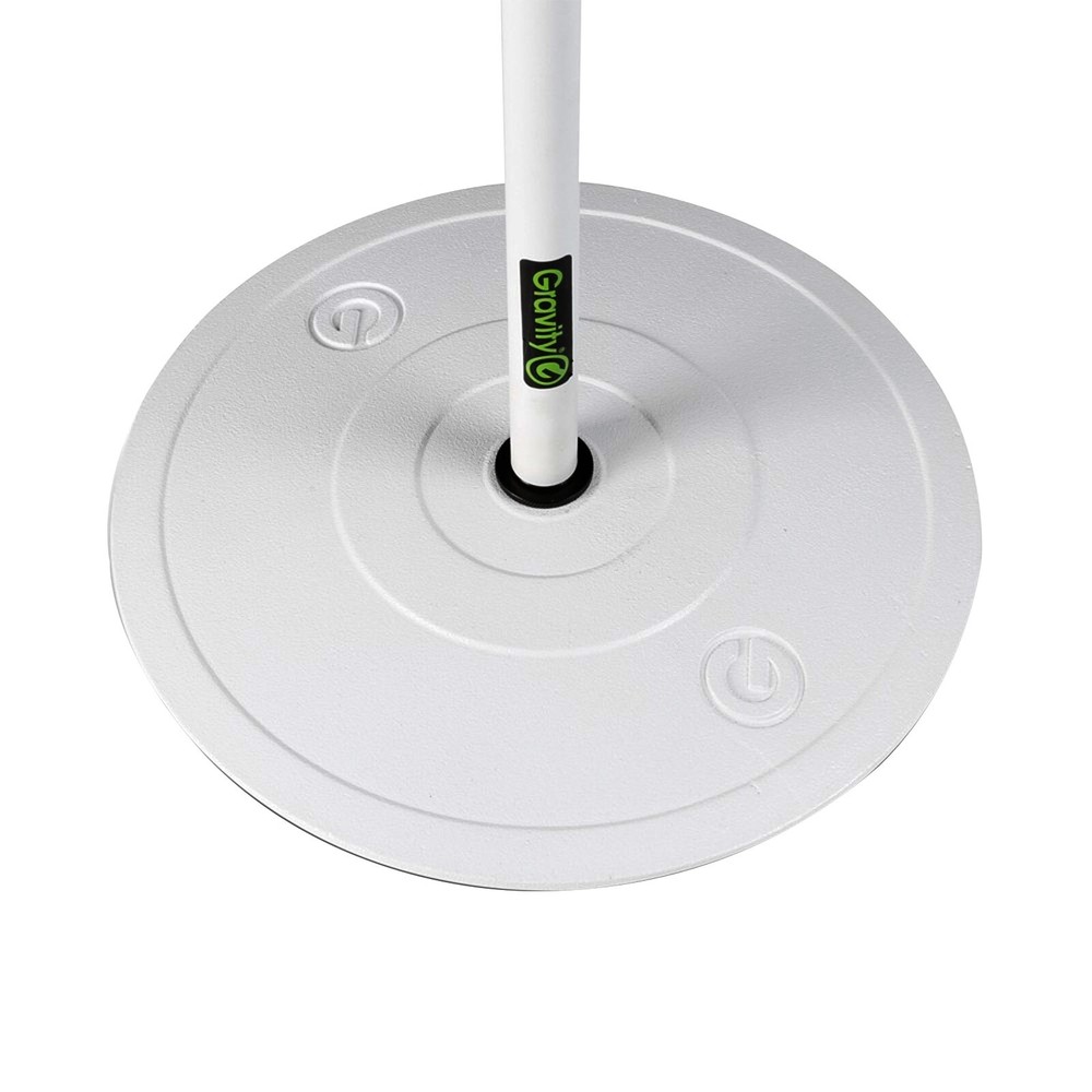 Gravity GMS23W White Microphone Stands w Round Base in White 4-Pack