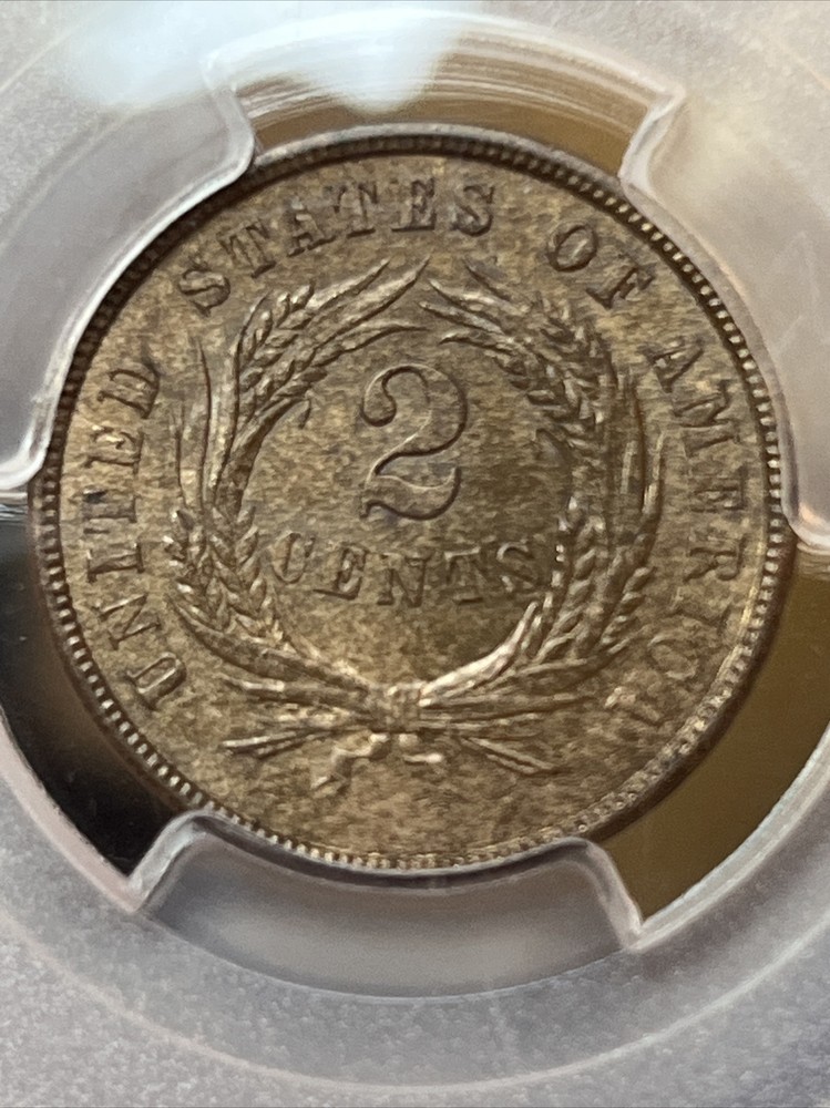 1864 2 cent $0.02 PCGS MS63BN Large Motto