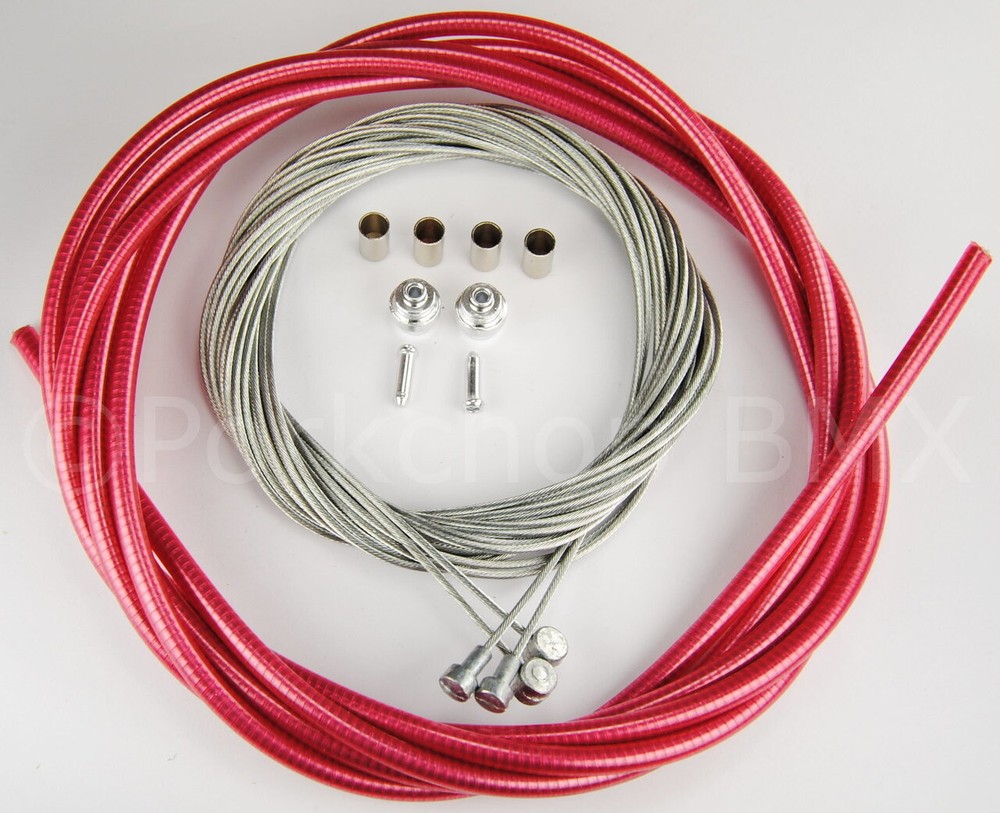 Basic Bicycle Brake Cable Kit for BMX/MTB - CLEAR PINK