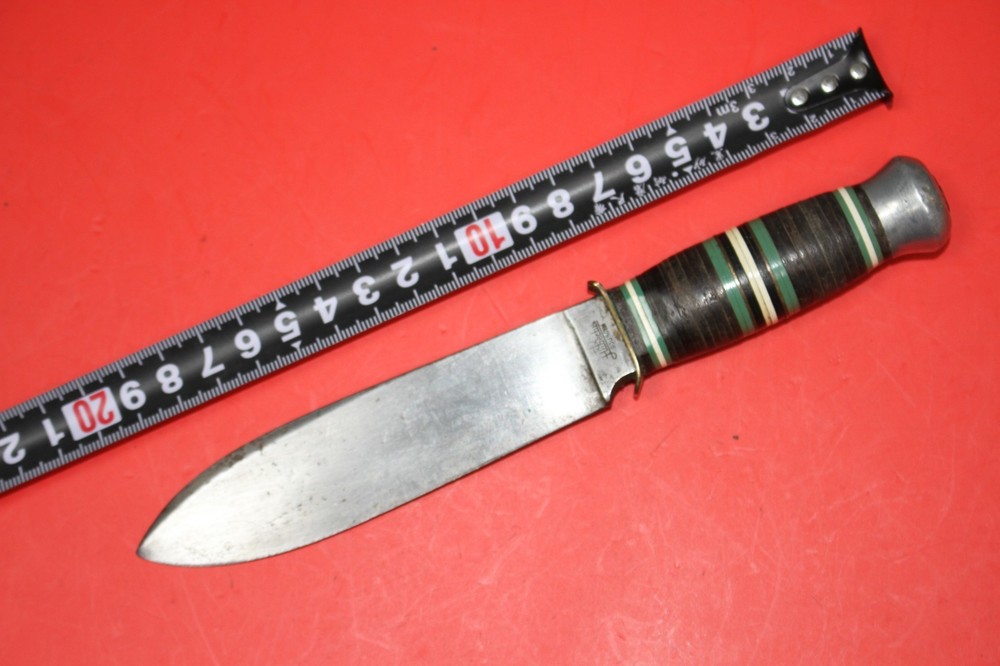 Vintage Interesting German Hunting Knife Leather Handle. Solingen.
