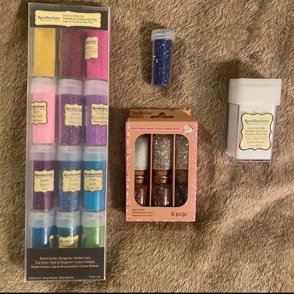 Large Glitter Bundle Lot Recollections Extra Fine 12pc Set + 6pc + More