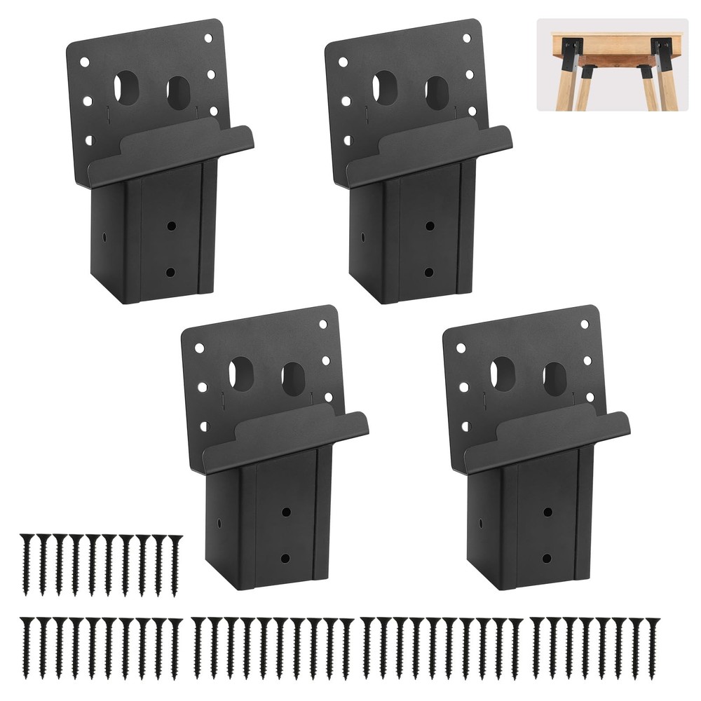 4 Pcs Outdoor 4"x4" Compound Angle Brackets,Deer Stand Brackets for 4, Black