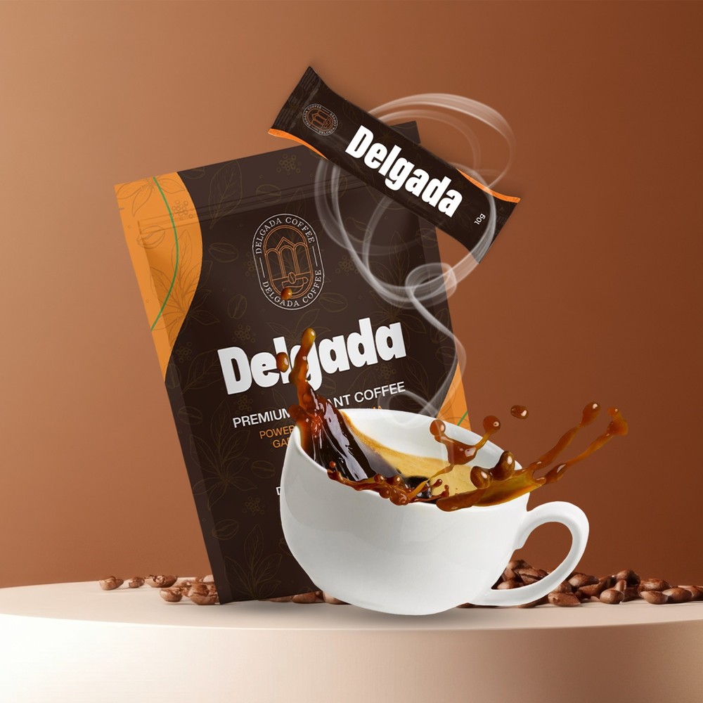 Delgada Instant Coffee - Premium Ganoderma, Rich Bold Taste - Healthy