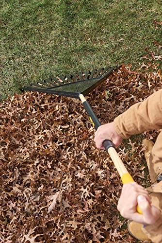 True Temper 30 Inch Clog Free Leaf Rake With Comfort Grip Handle