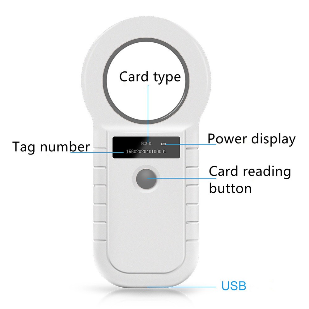 New Pet Dog Cat Tag ID Reader FDX-B EMID Chip Scanner Microchip Identification