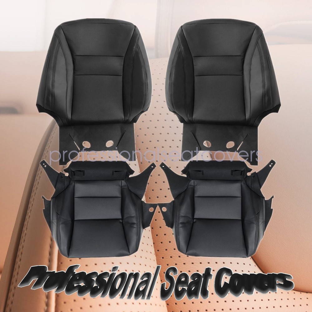 For 2013-2017 Honda ACCORD Both Side Top & Bottom Seat Cover Black Perforated