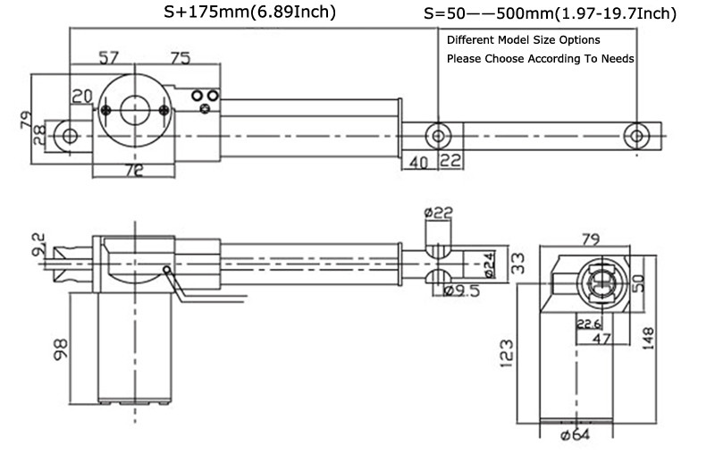 Easy Use in Home Linear Actuator(250MM.12v dc) Linear Motion Linear Actuators