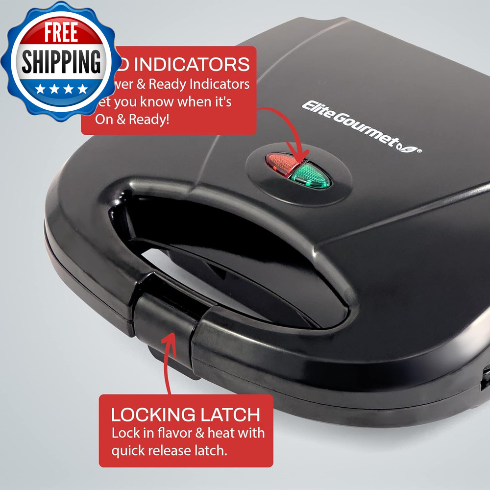 Maxi Matic Electric Nonstick Belgian Waffle Iron Snack Maker Machine...