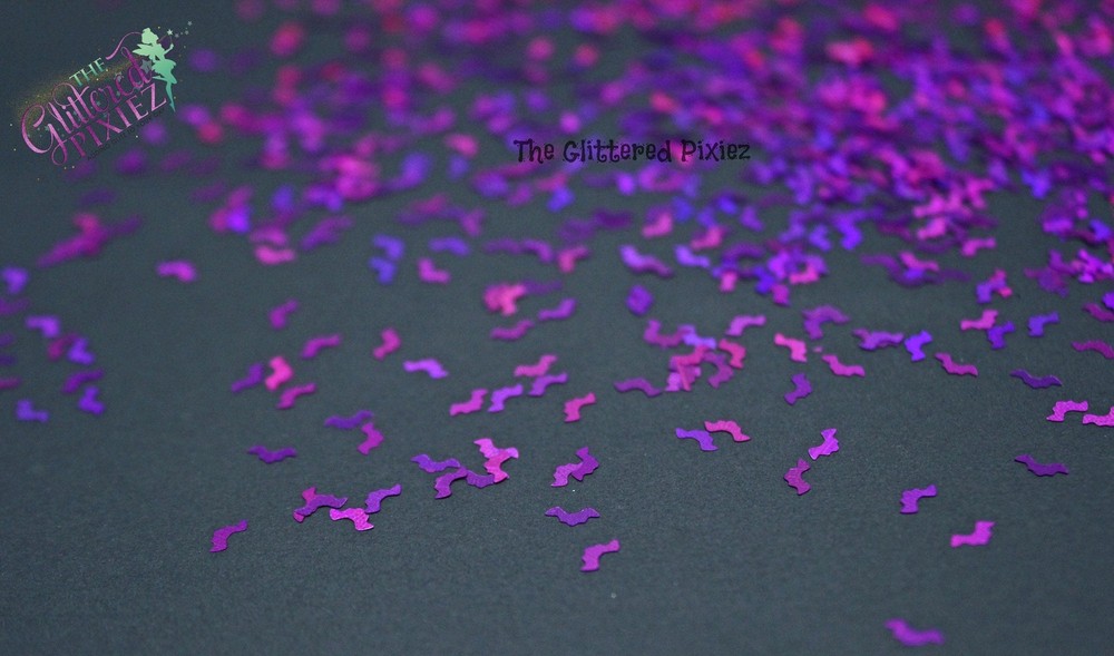 GRAPE NERDZ small BAT shaped Glitter- Pixie Shapes-