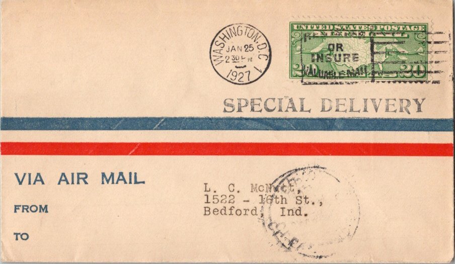 United States Scott C9 Typewritten Address.
