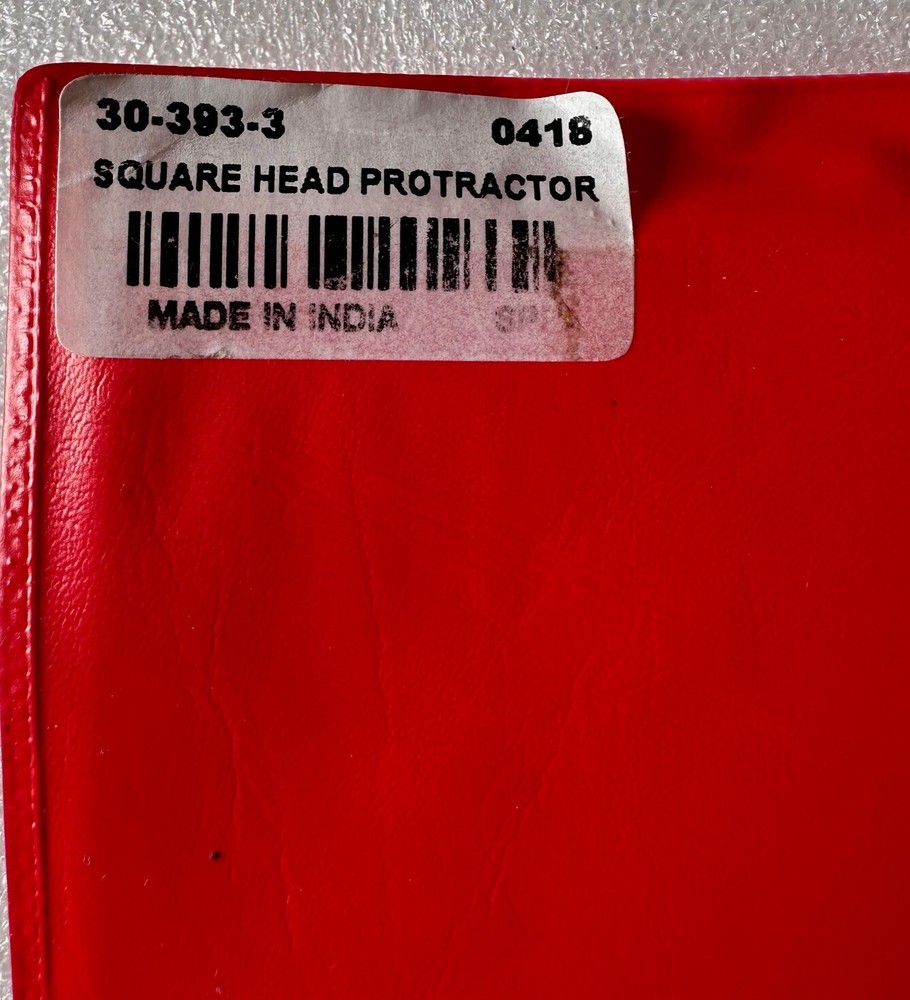 SPI 30-393-3 Rectangular Head Protractor: 6" Blade Length, 180° Meas, 1° Dial...