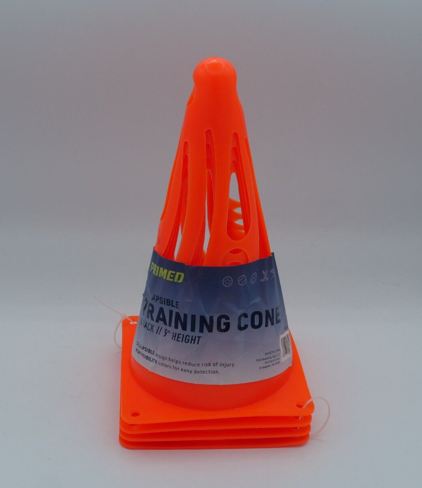 Primed Collapsible Training Cones 4Pack Orange