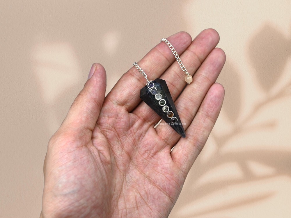Iolite Dowsing Crystal Chakra Pendulum