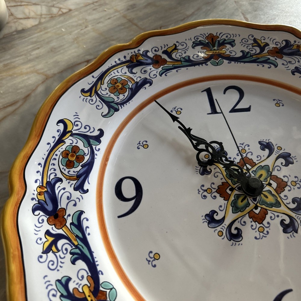 Sur La Table Deruta Ceramic Clock Italy Works