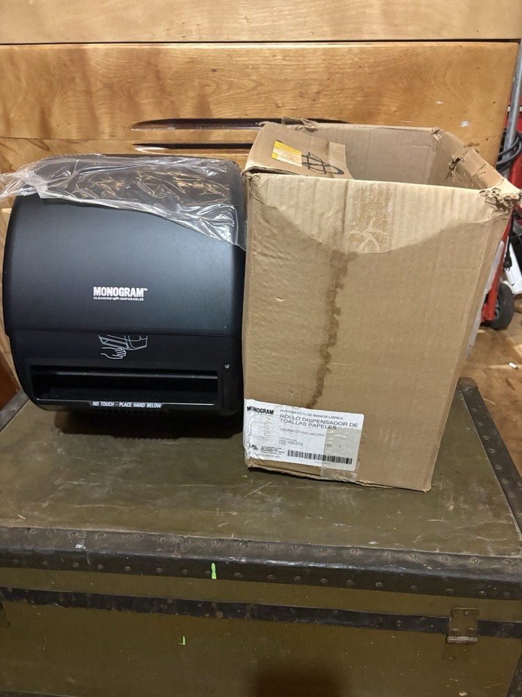 Monogram Automatic Hands-Free Roll Towel Dispenser Translucent Black