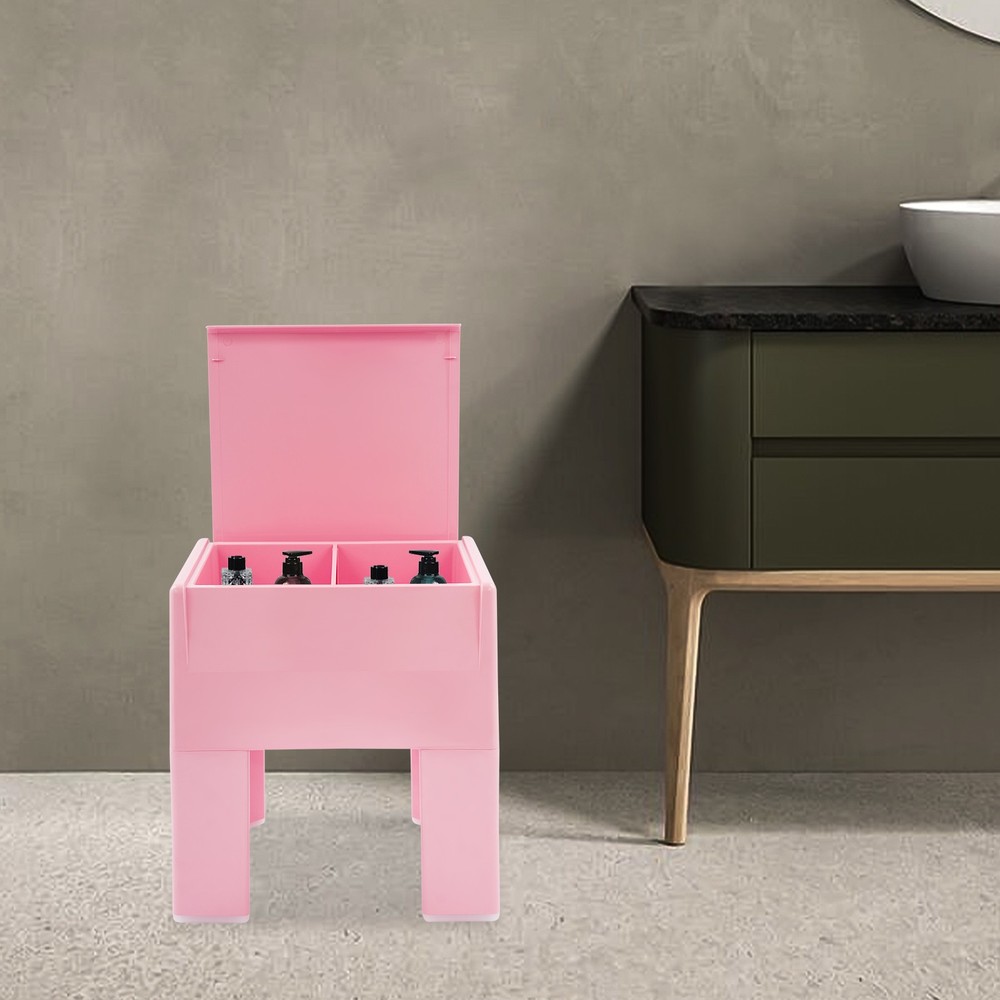 38*32*40cm Storage Stool，Multifunctional End Table，Pink Low Stool，ABS Side Table