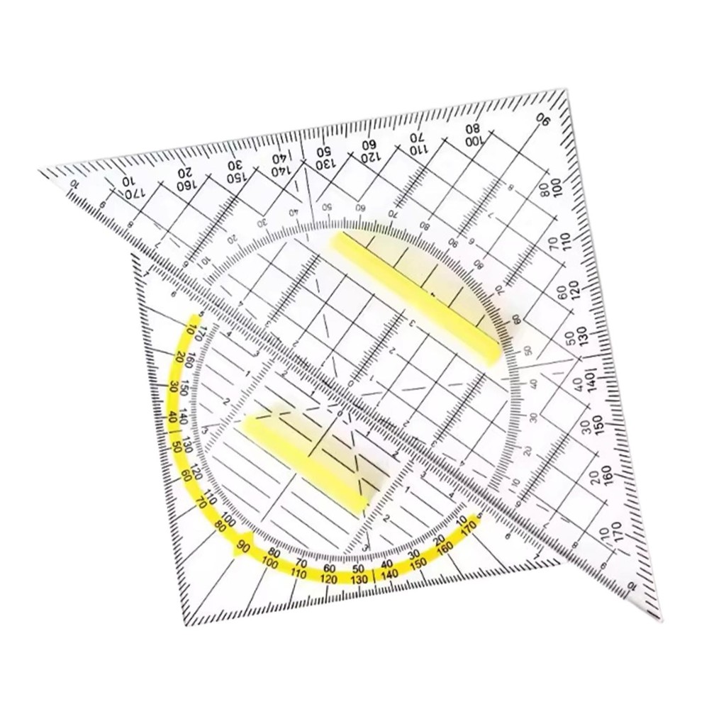 2 Pieces Set Square Protractor Triangular Ruler for School Classroom Student