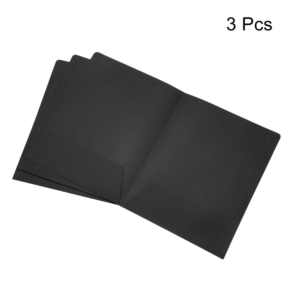 3pcs File Folders A4 Document Organizer Holder Filing Envelopes Jacket, Black