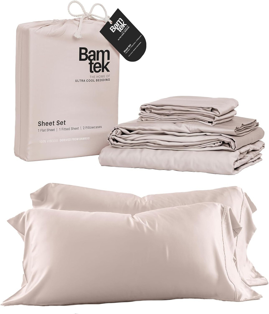 Cooling Bamboo Sheets Set with 2 Pillowcases - Soft & Hypoallergenic