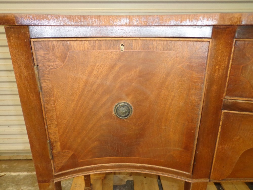 Vintage Antique Hepplewhite Cabinet Sideboard Buffet Bow Front