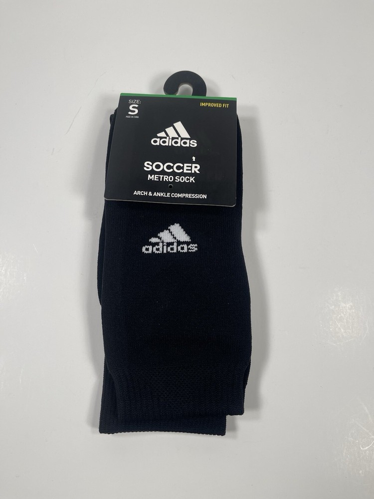 Adidas Soccer Metro Socks Arch & Ankle Compression Youth Size S Small Black