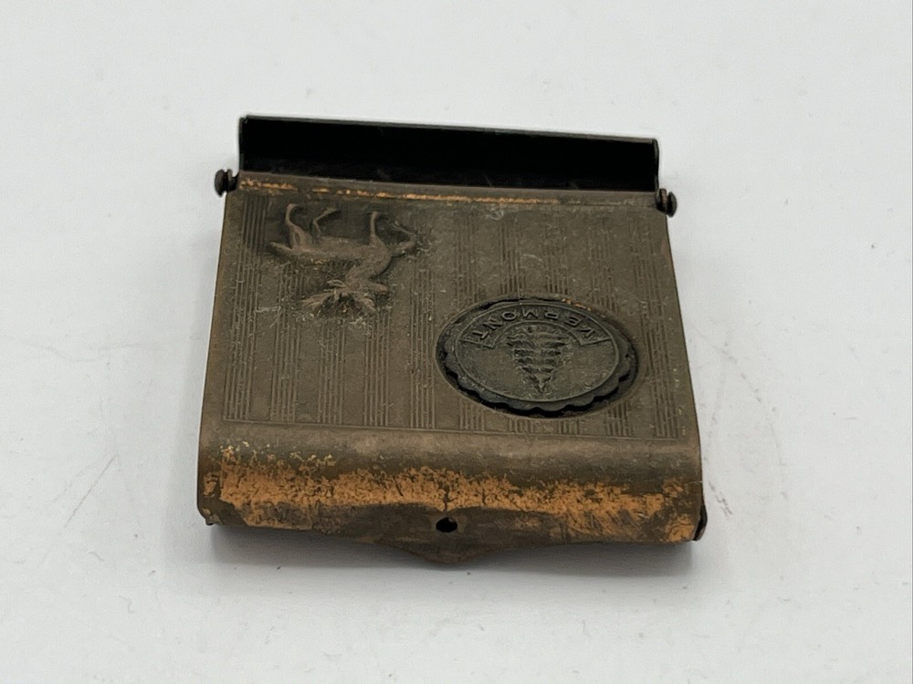 Vermont Copper Match Book Holder Case Tree Deer