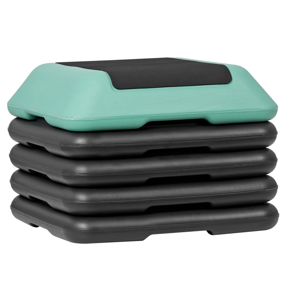 16''×16'' Exercise Aerobic Step Platform with 4 Risers Exercise Stepper Green