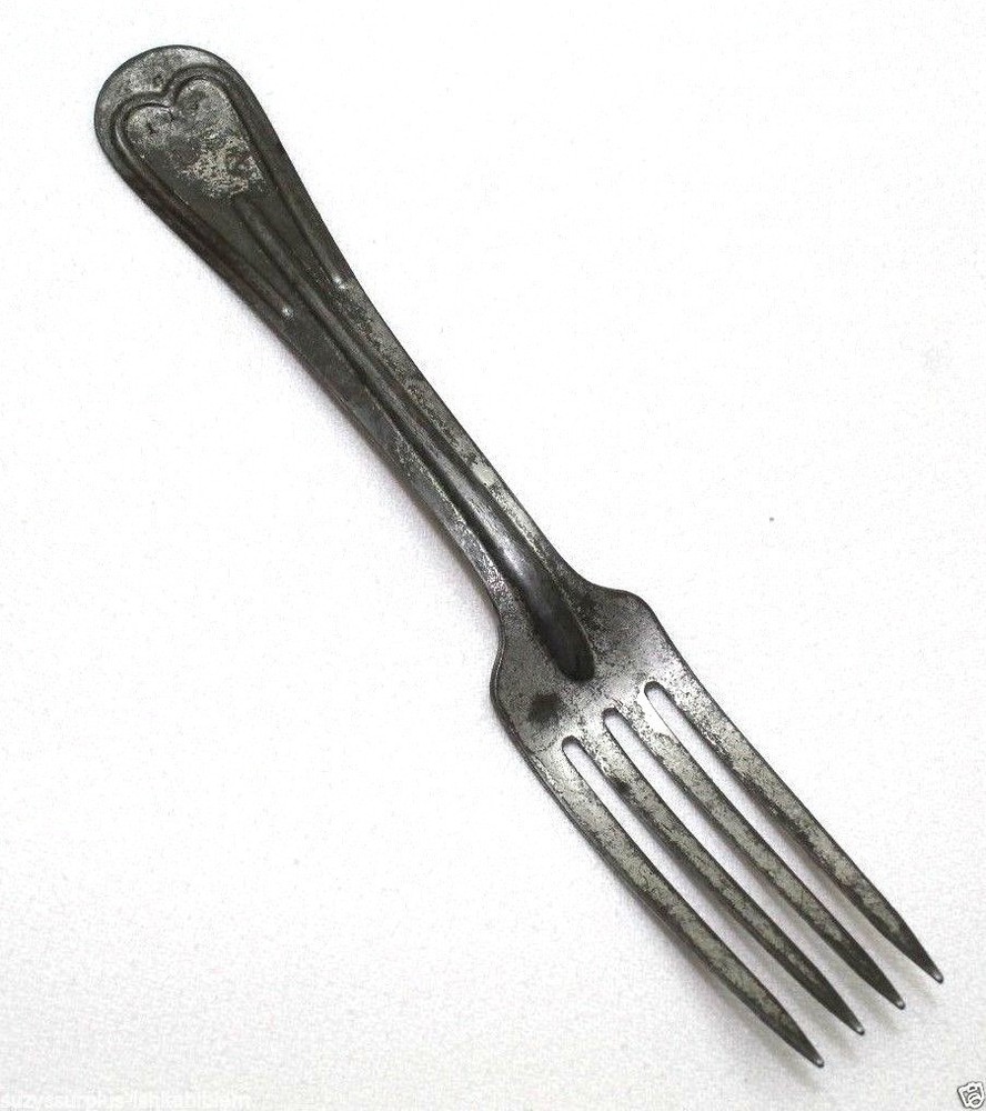 1918 WWI US Mess Kit Steel Fork w solid closed handle each E4500