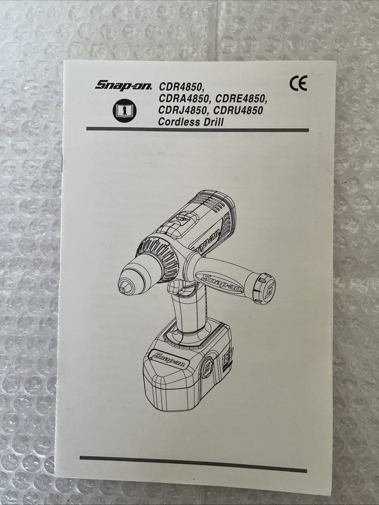 Snap On CDR4850 Cordless Drill MANUAL ONLY