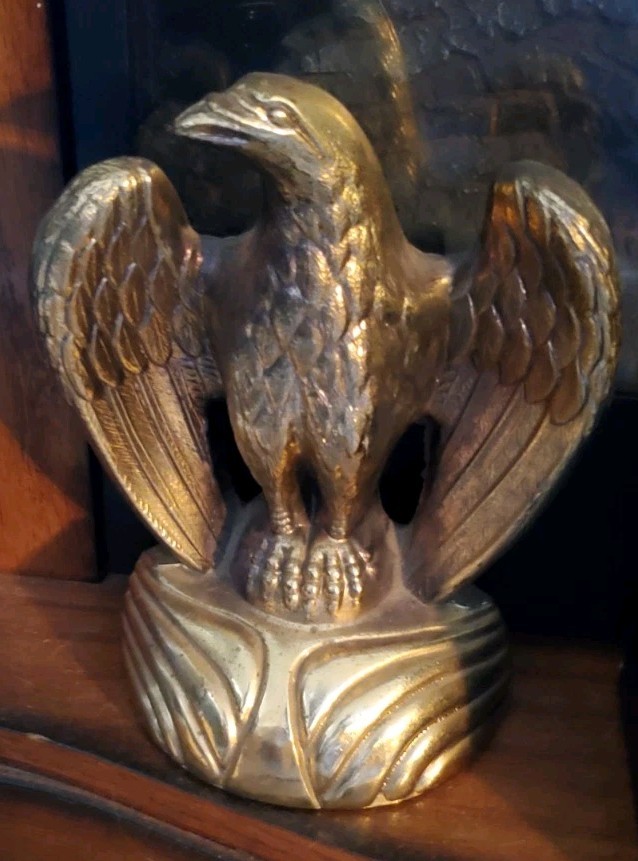 Brass 8x6x3" Large Eagle Desk Decor Heavy American