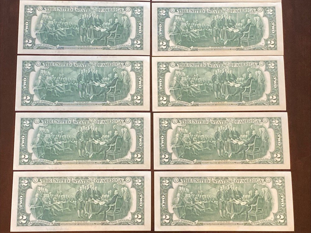 US 2017-A-$2 BILLS-UNCIRCULATED -(10) CONSECUTIVE SERIAL #’s- US BANK NOTES