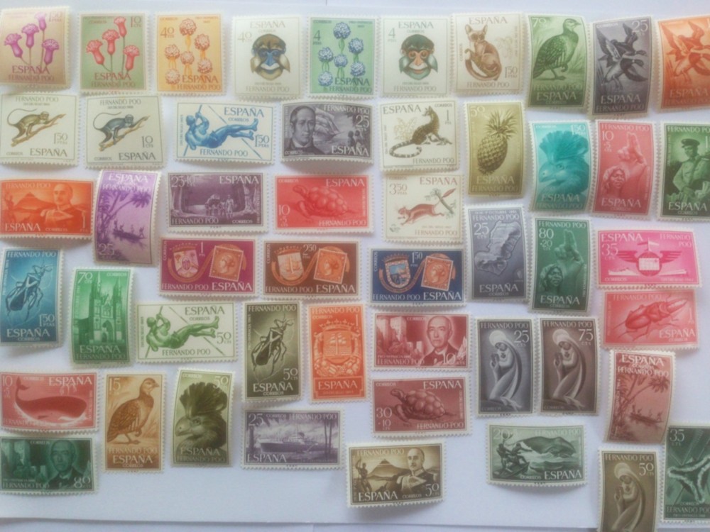 50 Different Fernando Poo Stamp Collection