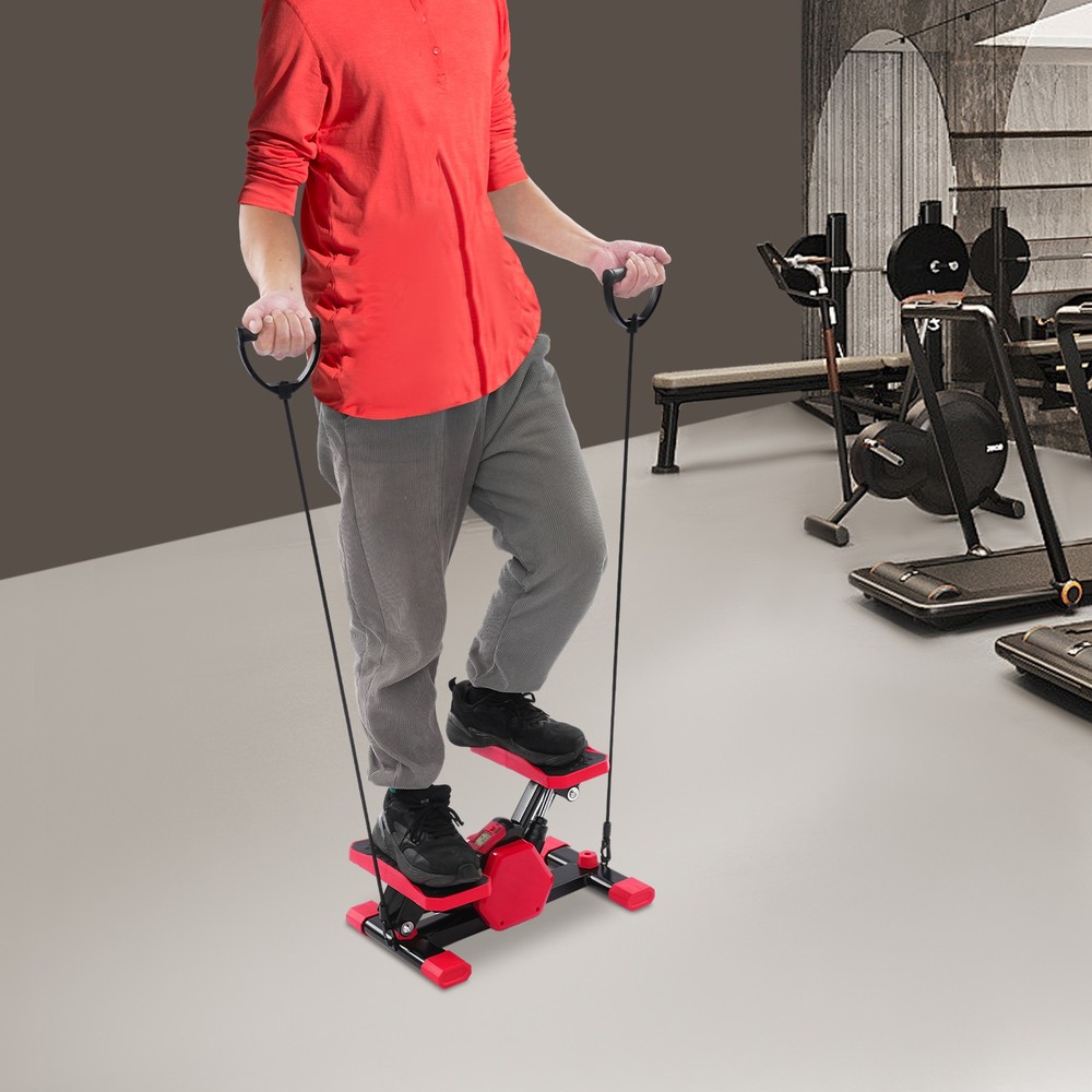 Mini Stepper with Pull Ropes Steppers for Exercise Portable for Home Workout