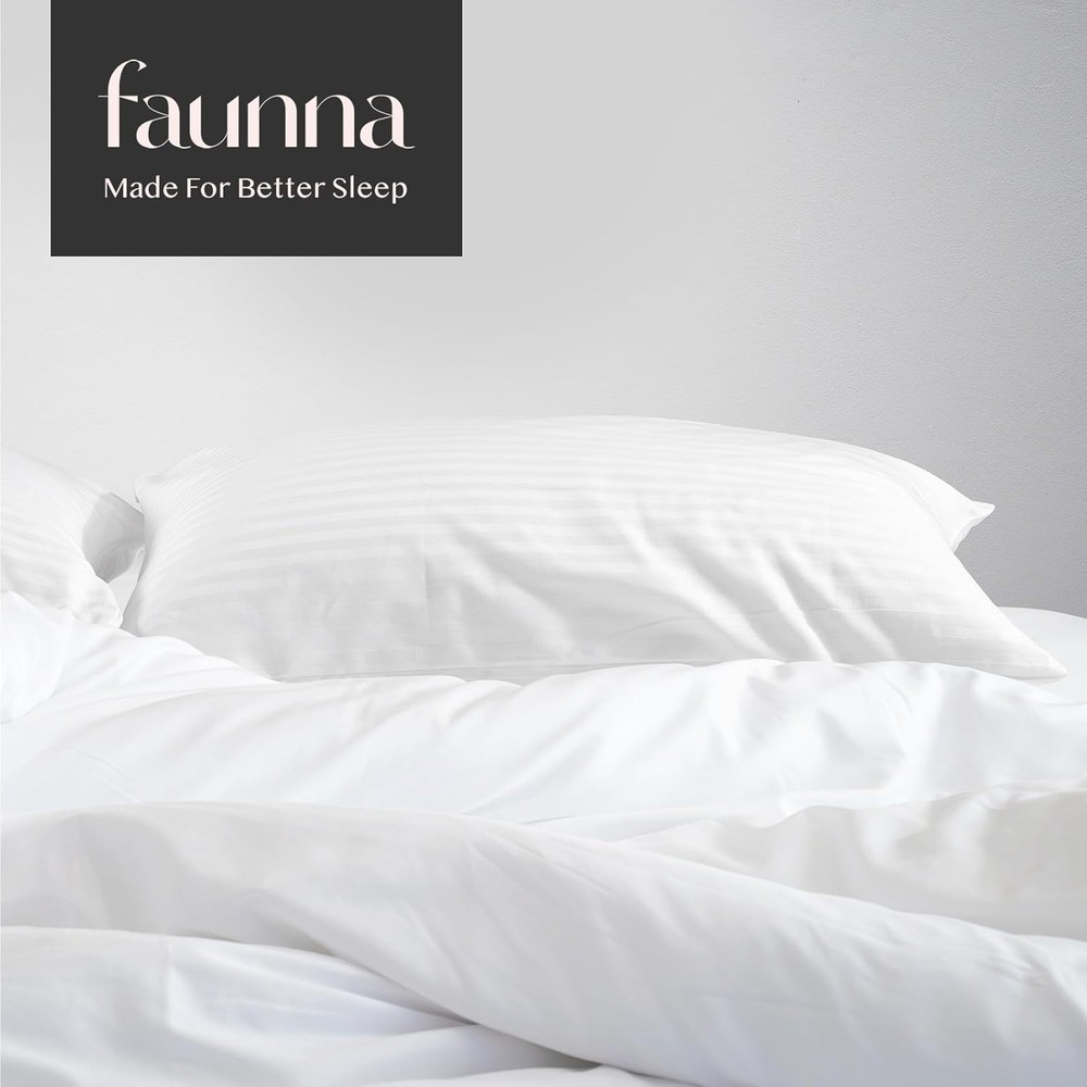Breathable 600 Thread Count Cotton Pillow Protector Set - Standard Size, 4 Pack
